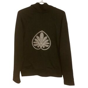 OLD NAVY BLACK WITH SILVER EMBROIDERED DESIGN LONG SLEEVE ZIP-UP JACKET/ Size L